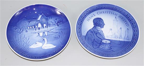 16 Royal Copehagen blue and white commemorative plates